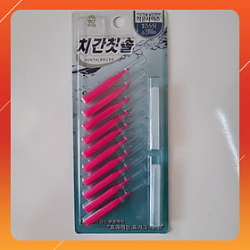 Bàn chải kẽ răng SGS Hàn Quốc Loại I 10 cái/vỉ - Đường kính lông chải 0.7mm