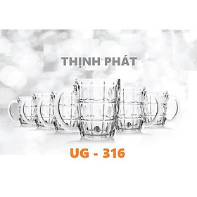 Bộ 6 ly quai Thủy tinh UG 316 Thái lan