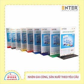 Kệ mica 2 mặt Enter E06-U LR 210x300mm đế lùa uốn bằng