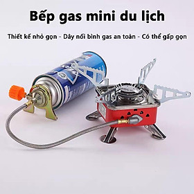 Mua Bếp Gas Mini Du Lịch  Bếp Gas Cắm Trại Siêu Nhỏ Gọn Có Dây Nối Bình Gas An Toàn.