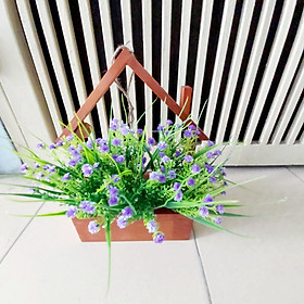 Hoa giả, giỏ hoa gỗ cắm sẵn nhiều mẫu trang trí để bàn, treo tường decor phong cách mới GH-01