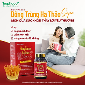 Ăn Ngon Tăng Đề Kháng ĐÔNG TRÙNG HẠ THẢO SAPA Traphaco Cho Người Lớn Tuổi Bổ Phế Ích Thận Hộp 1 Lọ 28 Viên Nang Cứng