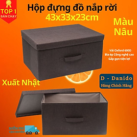 Hộp vải đựng đồ đa năng có nắp TD3a và TD3b – Túi vải Thụy Điển có nắp rời 34L sang trọng vải Oxford chính hãng miDoctor - Nâu Cafe