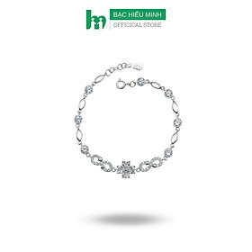 Lắc Tay Nữ Bạc Ta Cỏ Bốn Lá Đính Đá BẠC HIỂU MINH LTU645