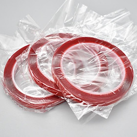 Băng keo đỏ 2 mặt 8mm trong suốt dán nailbox, băng dính tạo fan mi, đính mẫu móng siêu chắc làm nail