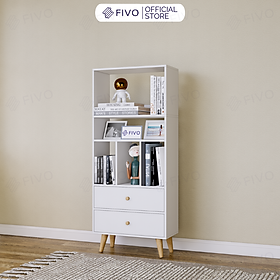 Tủ Sách Cho Bé Gỗ MDF FIVO FB61 (50 x 24 x 117cm) Đơn Giản Nhỏ Gọn (Có Hộc Kéo)- Hàng Chính Hãng