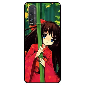Ốp lưng dành cho Oppo Find X2 mẫu Anime Cô Gái Kimono Đỏ