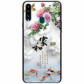 Ốp lưng dành cho samsung a20s mẫu chim cá nền hoa trắng