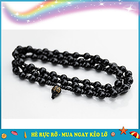 Chuỗi Vòng Tay Phong Thủy Dành Cho Cả Nam và Nữ - VT0009 - Đá Obsidian Chống Ăn Mòn, Phai Màu - Phát Tài Phát Lộc