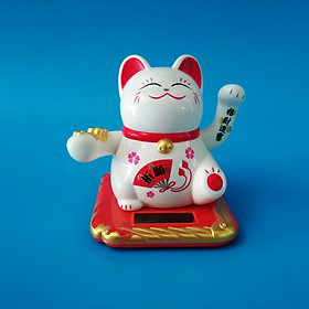 Mua Mèo thần tài hai tay vẫy pin năng lượng mặt trời 9cm