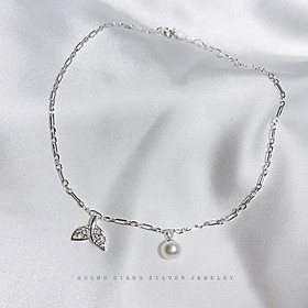 Lắc chân bạc đuôi cá đính ngọc  YN JEWELRY SL