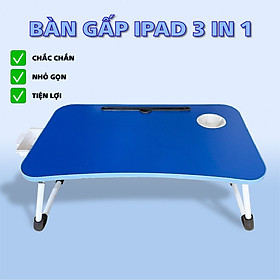 Mua Bàn Học Ngồi Bệt 3 Trong 1 Gấp Gọn  Có Khe Để Máy Tính Bảng - Khe Để Cốc - Ngăn Kéo