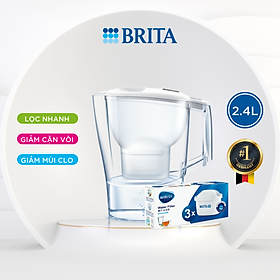 Mua Combo Bình lọc nước BRITA Aluna Cool White 2.4L kèm Hộp 3 lõi lọc BRITA Maxtra Plus - Hàng Chính Hãng