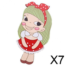 7xCute Cartoon Pattern Wooden Mirror Kids Hand Pocket Mirror Cosplay Toys #5