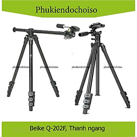 Chân máy ảnh tripod Beike Q-202F, Thanh ngang - Hàng chính hãng