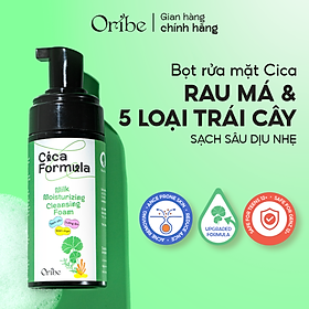 Sữa rửa mặt rau má tạo bọt Oribe Cica Formula làm sạch sâu dưỡng ẩm cho da mụn da dầu nhạy cảm 120ml