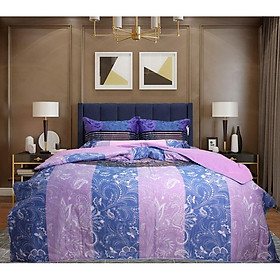 Bộ vỏ chăn ga gối 5 món cotton satin Hàn Julia 476BM16