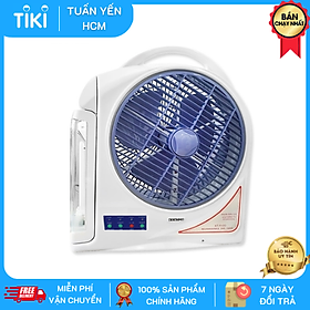 Quạt Sạc Kiêm Đèn Sạc 2 Bình Kentom KT9100- Hãng chính hãng