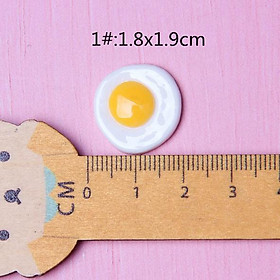 HN * Charm hình trứng chiên, vỏ trứng trang trí nhà búp bê, tiểu cảnh, móc khóa, DIY