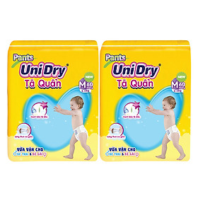 Combo 2 Tã Quần UniDry Gói Cực Đại M60 (60 Miếng)