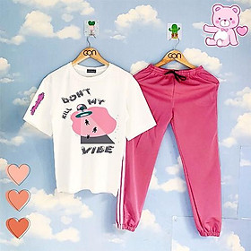 COMBO TIẾT KIỆM Set Đồ Bộ Áo Thun Tay Lửng Quần Kẻ 3Sọc, Quần Ulzzang 2 Sọc