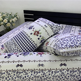 Drap Giường Ga Giường May Từ Vải  Cotton Thắng Lợi Mẫu Mới Mát Mềm Mịn Đẹp Vượt Thời Gian - Mẫu Hoa Nhí Tím