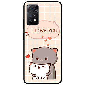 Ốp lưng dành cho Xiaomi Redmi Note 11 Pro 5G - Hai Chú Mèo Ôm I Love U