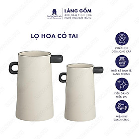 Mua Bình hoa  lọ hoa Gốm sứ Bát Tràng cao cấp Men mát có tai dùng làm quà tặng  trang trí - Làng Gốm Bát Tràng