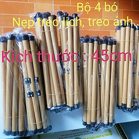 4 bó (40 cặp )  Ống trúc treo lịch 40cm , treo ảnh . Nẹp treo giấy thư pháp cỡ lớn.Ống trúc ( nẹp) treo tranh dài 45cm