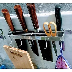 Mua Kệ Inox Cài Dao Thớt Có Móc Treo Tiện Dụng