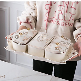 Mua SET KHAY SỨ ĐỰNG BÁNH KẸO | BỘ ĐỒ HOÀNG GIA TÂN CỔ ĐIỂN CHẤT LIỆU SỨ HỌA TIẾT VÀNG KIM CHO SẢNH PHÒNG KHÁCH - BIỆT THỰ