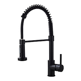 Kitchen Hot and Cold Water Faucet Rotatable Mixed Water SpringFaucet Faucet with Pull Down Sprayer High Arc Single Handle Spring Kitchen Sink Faucet Modern Stainless Steel Kitchen Faucet
