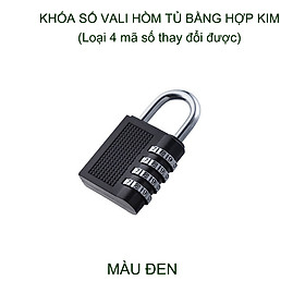 Khóa số vali, hòm tủ bằng hợp kim, loại 4 mã số có thể thay đổi được (XL033)