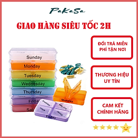 Hộp Đựng Thuốc Cho 1 Tuần Có Thể Tháo Rời Theo Từng Ngày , Mỗi Ngày Có 4 Ngăn Đựng Tiện Lợi PaKaSa - Hàng Chính Hãng 