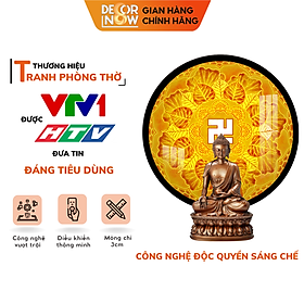 Đèn Hào Quang Phật In Tranh Trúc Chỉ DECORNOW 30,40 cm, Trang Trí Ban Thờ, Hào Quang Trúc Chỉ CHỮ VẠN DCN-TC29
