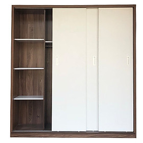 Tủ quần áo gỗ MDF Tundo cửa lùa cánh trắng 200 x 55 x 200cm