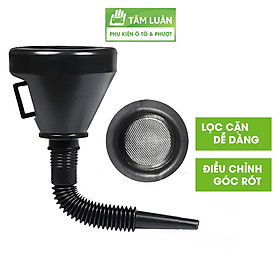 Phễu rót dầu nhớt, đổ xăng, nước làm mát cho ô tô - Có Tấm Lọc - phụ kiện oto Tâm Luân - chổi lau ô tô tẩm đầu - Phễu đen - miệng lớn