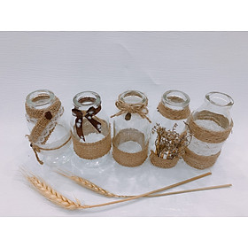 Mua Lọ hoa thủy tinh handmade dây thừng - bình hoa decor trang trí - có kèm nút bần gỗ - giao mẫu ngẫu nhiên