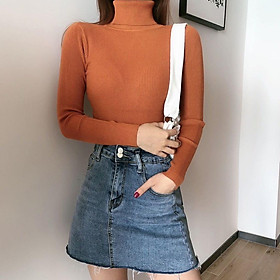 Áo Len Cổ Lọ Áo Dệt Kim Tay Dài Lông Cừu Hàng Quảng Châu Cao Cấp Banamo Fashion 348