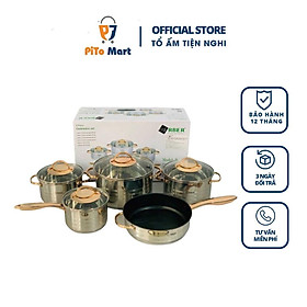 Mua Bộ Nồi Arber 5 Món AN05 Brass Cao Cấp Bảo Hành Chính Hãng 1 Năm