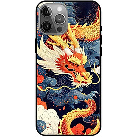 Ốp lưng cho iPhone 12 - iPhone 12 Pro - 12 Pro Max - 13 Mini - iPhone 13 - 13 Pro - 13 Pro Max - Rồng Xanh Cam - Hàng Chính Hãng