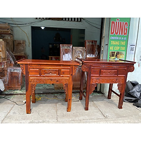 Mua Bàn Thờ Bàn Cúng-Bàn phật-Bàn gia tiên 1 tầng ngang 1m54 Gỗ Tràm Bông Vàng (FREESHIP 50 KM )
