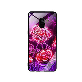 Ốp Lưng Kính Cường Lực cho điện thoại Samsung Galaxy A8 Plus - Rose