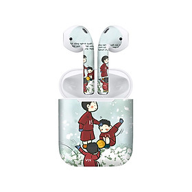 Mua Miếng dán skin chống bẩn cho tai nghe AirPods in hình U23 Việt Nam trên tuyết - Chib015 (bản không dây 1 và 2)