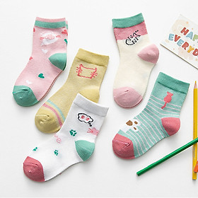 Set 5 đôi tất vớ trẻ em (size cho bé từ 0-6 tuổi)