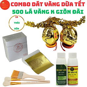 Mua  SIÊU HOT  Combo Dát vàng 15 trái dừa chưng Tết 500 lá K GIÒN ĐÀI đẹp nhất trong các loại lá dát vàng