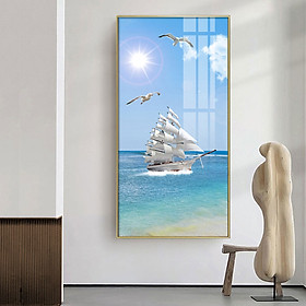 Mua Tranh Phong Cảnh Biển Treo Tường Phòng Khách - Tranh Canvas Thuyền Và Biển Đẹp