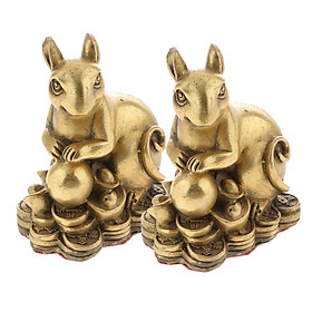 2x Pure Brass Chinese Twelve Zodiac Animal