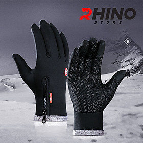 Găng tay giữ ấm mùa đông chống gió, kháng nước mưa Rhino G9012 Bao tay chống trượt đi xe máy, xe đạp lót nỉ cho nam nữ, bảo hộ đi phượt - Hàng chính hãng