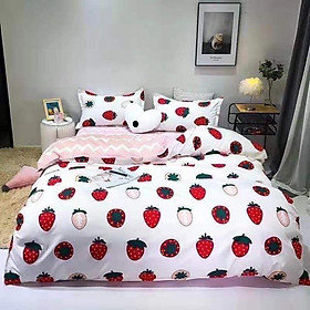 Set Cotton Poly Trái Dâu Hàng Nhập Khẩu Cao Cấp 4 Món